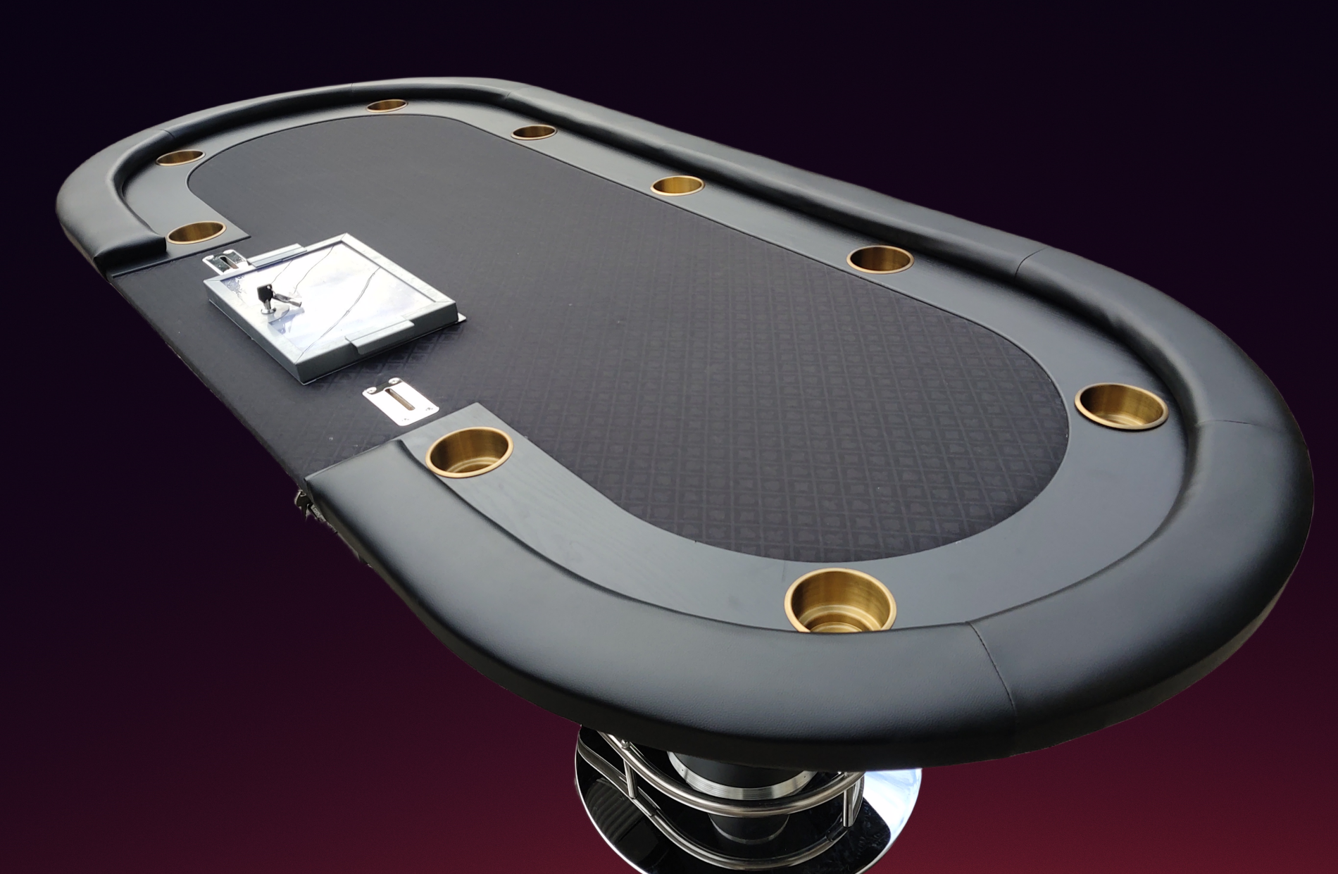 96 Dark Knight #48 Poker Table with 500 Chip Trays Racetrack