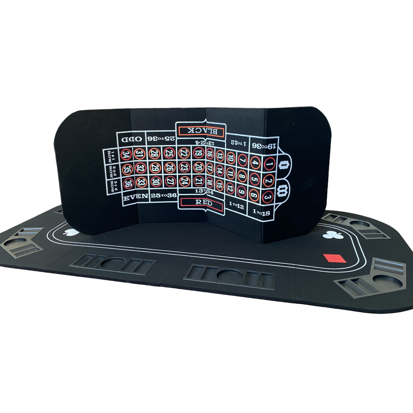 3 in 1 Folding Black Face Poker Table Top for Blackjack & Roulette & Casino Game