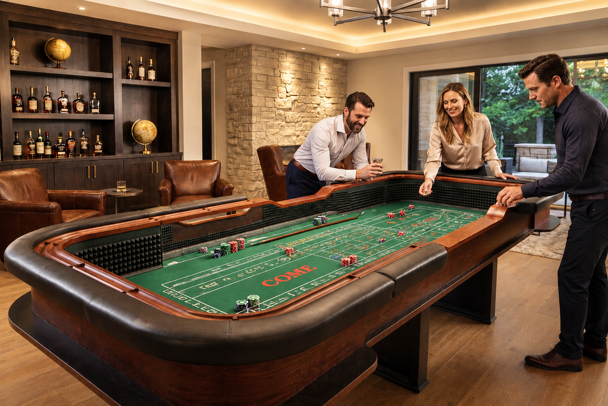 137-Inch High-End Home Craps Table – Luxury Gaming Table for Your Game Room