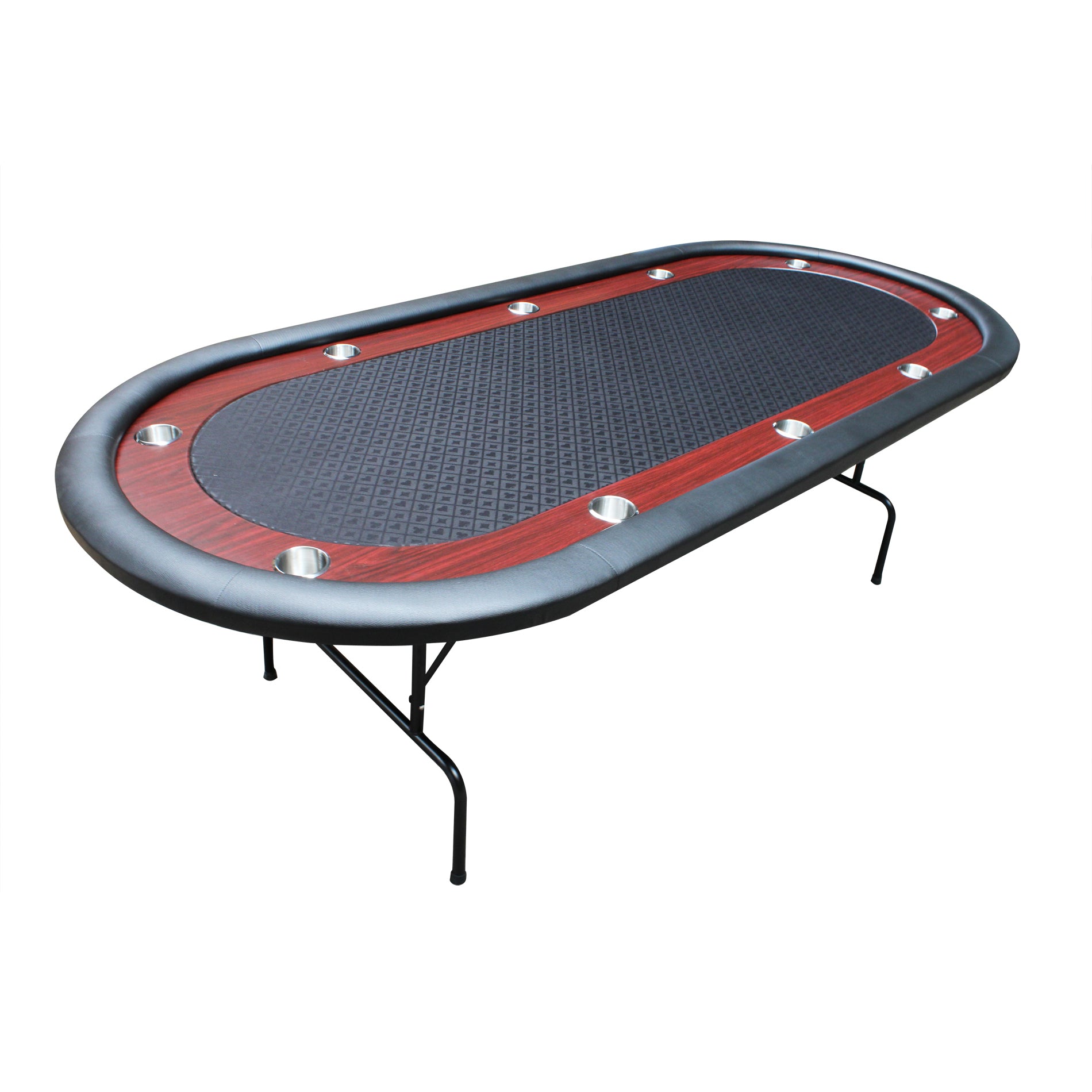 96 Light Series Poker Table with Racetrack Cup Holders Speed Cloth Folding  Leg