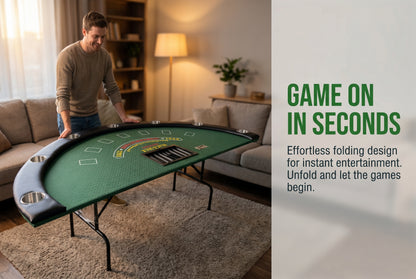 72" Folding Blackjack Table – Compact Casino Table for Home Game Nights