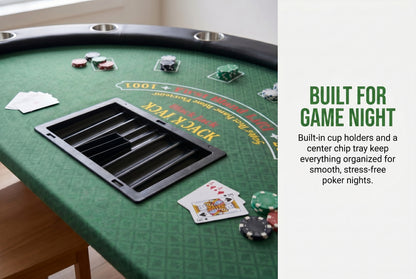 72" Folding Blackjack Table – Compact Casino Table for Home Game Nights