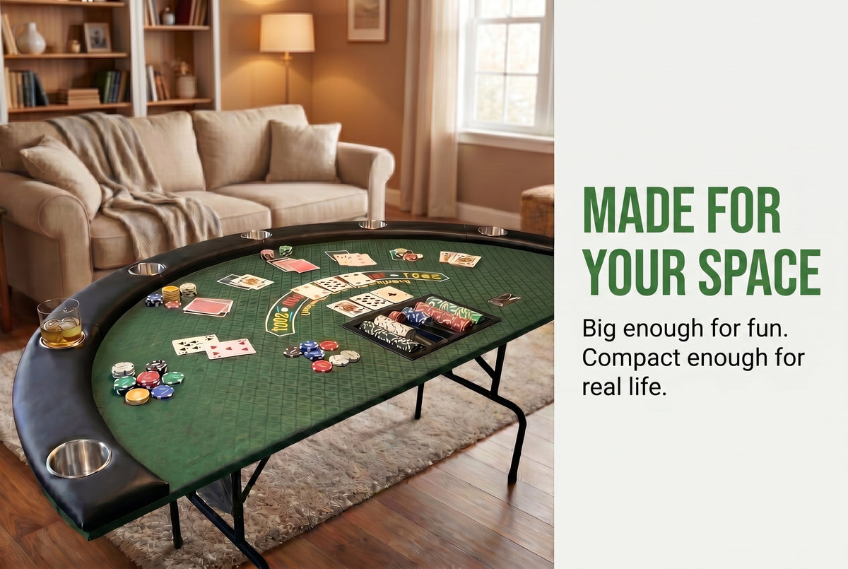 72" Folding Blackjack Table – Compact Casino Table for Home Game Nights