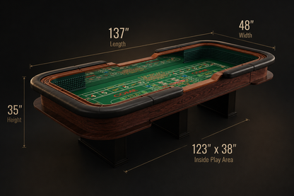 137-Inch High-End Home Craps Table – Luxury Gaming Table for Your Game Room