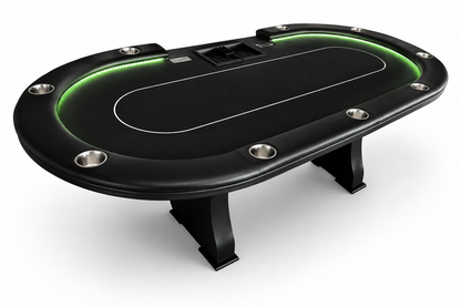 96" Professional Poker Table with LED Lights & Dealer Position