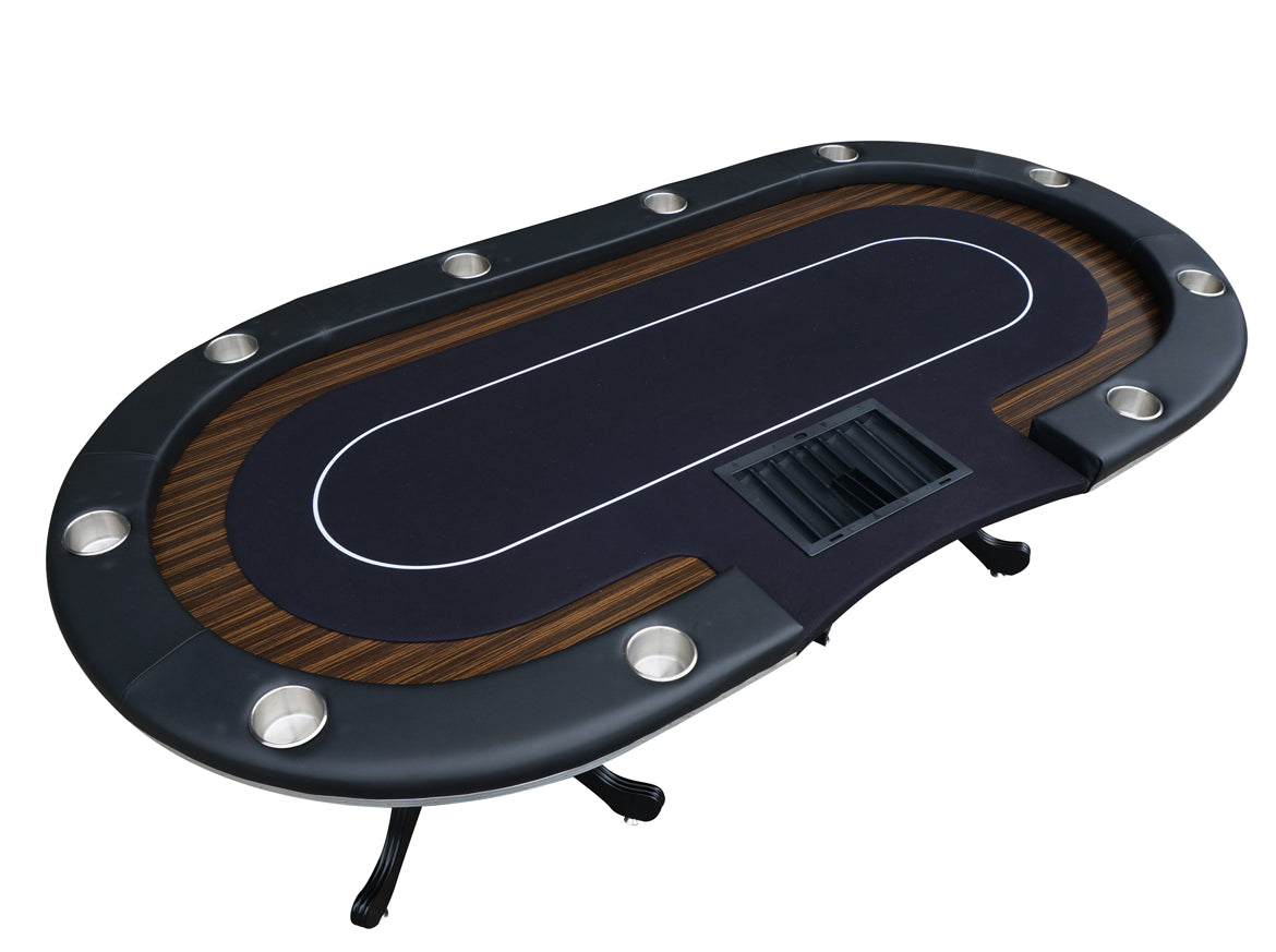 96" Aura Max Poker Table with Jumbo Cup Holders Waterproof Felt with Bet line